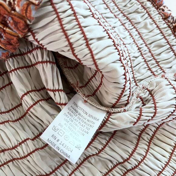 Marie Oliver Glennon Mock Neck Long Sleeve Top in Sedona Stripe Size Medium - Picture 9 of 13